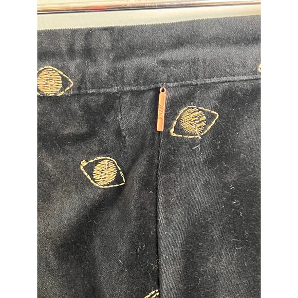 Misa Los Angeles Velvet Embroidered Evil Eye High Rise Pants Black Womens Size 0 - Picture 7 of 10